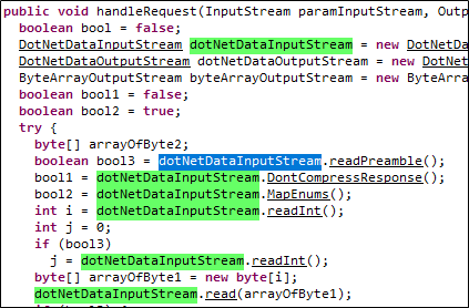The handleRequest() method of the class BinaryRequestHandler().