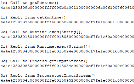 Captured packets in Notepad++.