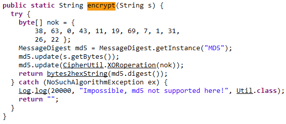 HP Device Manager password "encrypt" function with static salt.