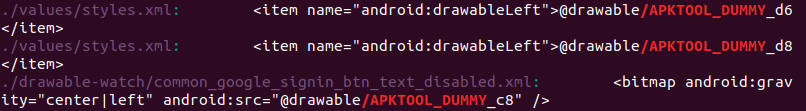Dummy Android resource references.